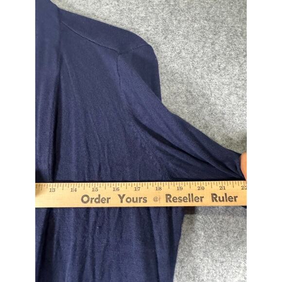 Chico's Sweater Women 1 Medium Long Sleeve Blue Lightweight Cardigan Neutral - Picture 3 of 7